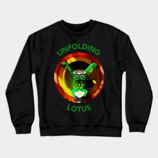 Unfolding Lotus Cute Frog doing Tai Chi Crewneck Sweatshirt